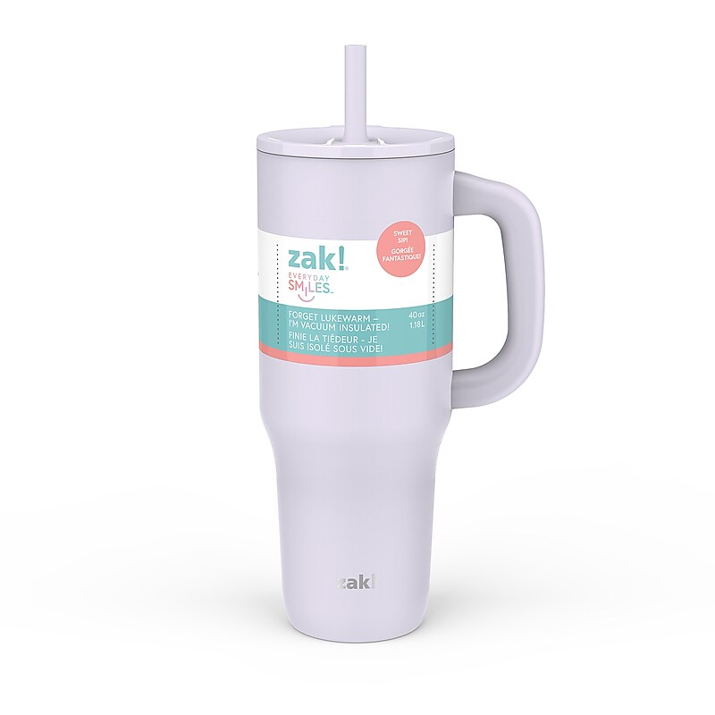 Zak! Sutton Stainless Steel Double Wall Insulated Tumbler, 40 oz., Smoky Lilac (001-001-610) image 1