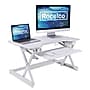 Rocelco 32" Height Adjustable Standing Desk Converter, Tall Sit Stand Up Retractable Keyboard Riser, White (R EADRW)~#|#~B888D0E3-D690-46D4-8C326A0180D6696E_sc7