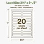 Avery Hemp Rectangle Laser/Inkjet Multipurpose Labels, 3/4" x 3-1/2", Off-White (400/Pack)~#|#~B88C1900-C8DE-48A9-B51B579740913430_sc7