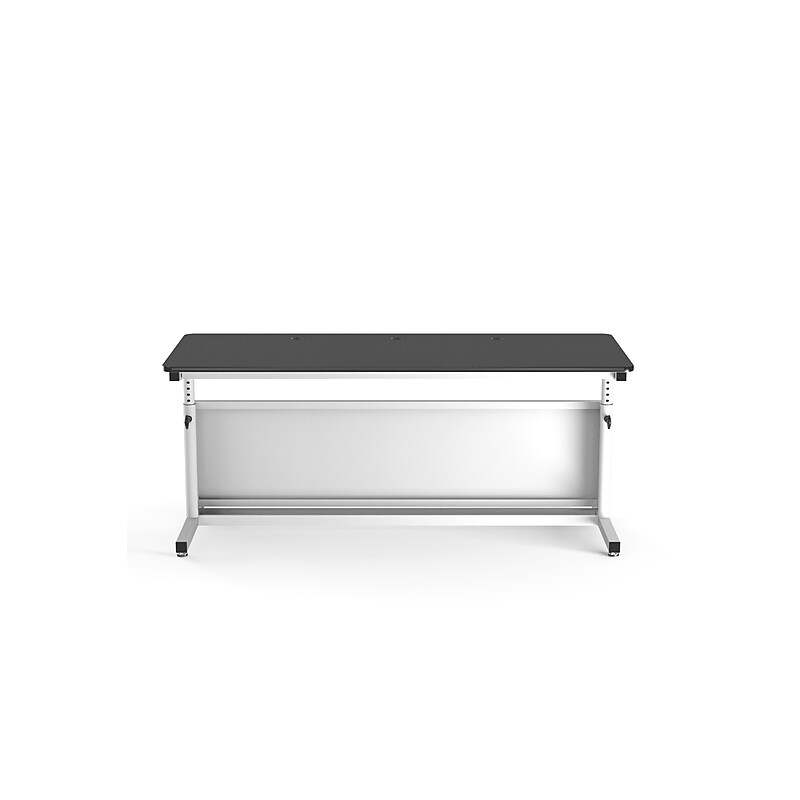 VersaDesk Deluxe 72"W Manual Adjustable Standing Computer Table, Black/White (CTL7230-WB) image 1