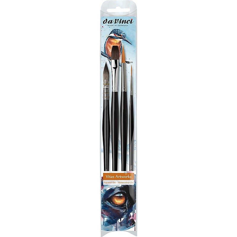 da Vinci Artist Signature Collection by Vitas Artworks, Watercolor Brushes, 4/Pack (DVXVA112140) image 1