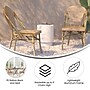 Flash Furniture Lourdes Contemporary Aluminum and PE Rattan Bistro Stacking Chair, White/Natural (SDA6421FNATWHLT)~#|#~B89B416F-CA15-4377-828EF2027D27D31D_sc7