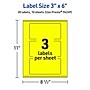 Avery Laser/Inkjet Rectangle Multipurpose Labels, 3" x 6", Neon Yellow, 30/Pack (94249)~#|#~B8A5D7C2-A15A-46EC-9A38127760CCB4D3_sc7