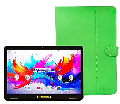 LINSAY F10 Series 10.1″ Tablet, Wi-Fi, Octa Core, 256GB eMMC, Android 15, Green Leather Case (F10IPGBCGREPLUS) Sansujyuku sansujyuku.com