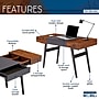 Techni Mobili Expandable 51" MDF Table Desk, Gray/Mahogany (RTA-1854-MAH)~#|#~B8B37C95-1FD7-457F-8B900FB0FE92A696_sc7