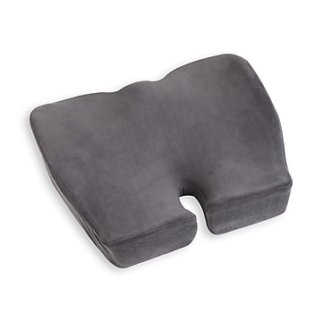 Luxor TPE Gel/Polyester Ergonomic Chair Cushion, Black/Sky Blue