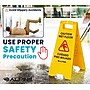 Alpine Industries 24 in. A-Frame Multilingual Caution Safety Wet Floor Sign, Yellow, 10 Pack (ALP499-10)~#|#~B8C6049F-EE9C-4779-A4488BD595610609_sc7