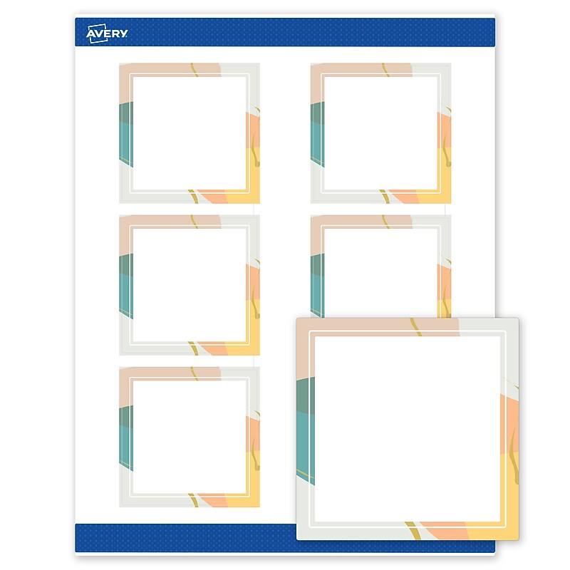 Avery Square Laser/Inkjet Multipurpose Labels, 3" x 3", White, 60/Pack (19479371097) image 1