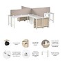 Bush Business Furniture Hustle 30"H x 72"W 4 Person L-Shaped Cubicle Workstation, White (HUS017WHNESU)~#|#~B8D8A7F5-7DAF-4DA4-979E164DDA07BEDA_sc7