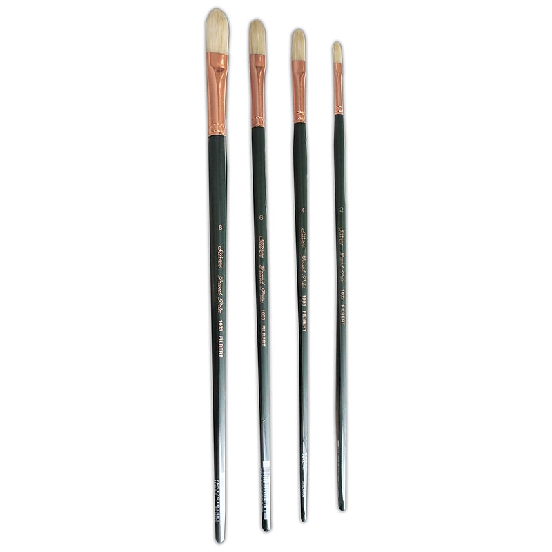 Silver Brush Natural Hog Bristle, Filbert Brush, 4/Pack (SLVGP1076) image 1