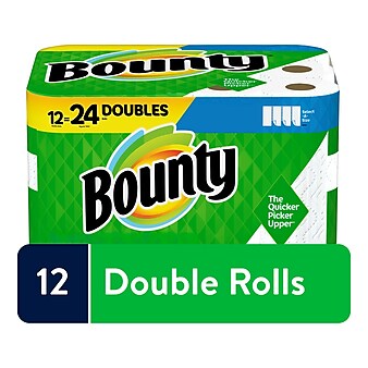 Bounty Select-A-Size Paper Towels, 2-ply, 98 Sheets/Roll, 12 Double Rolls/Pack (76209/66541)