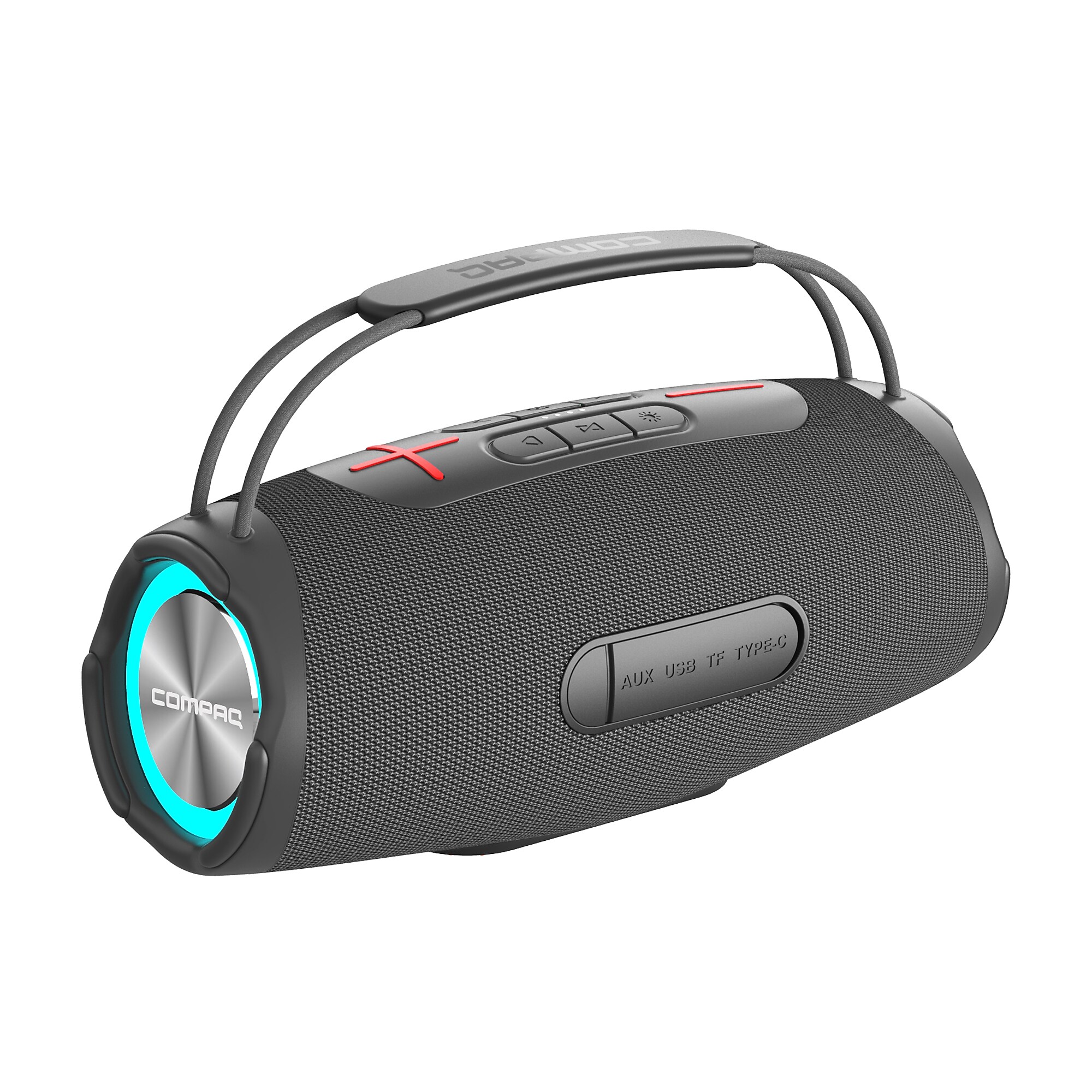 Compaq Wireless Bluetooth Portable Speaker, Water Resistant, Gray (CMQ35W) Simolary simolary.com