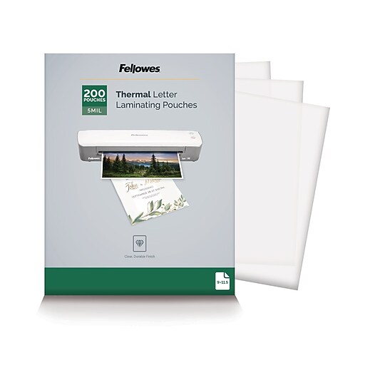 Fellowes Thermal Laminating Pouches, Letter Size, 5 Mil, 200/Pack