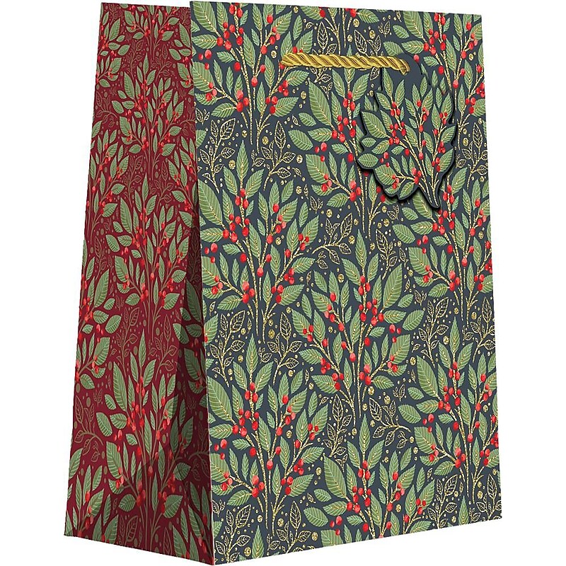 JAM Paper Holly Tapestry Medium Gift Bags, 120/pack (526BXMT6341) image 1