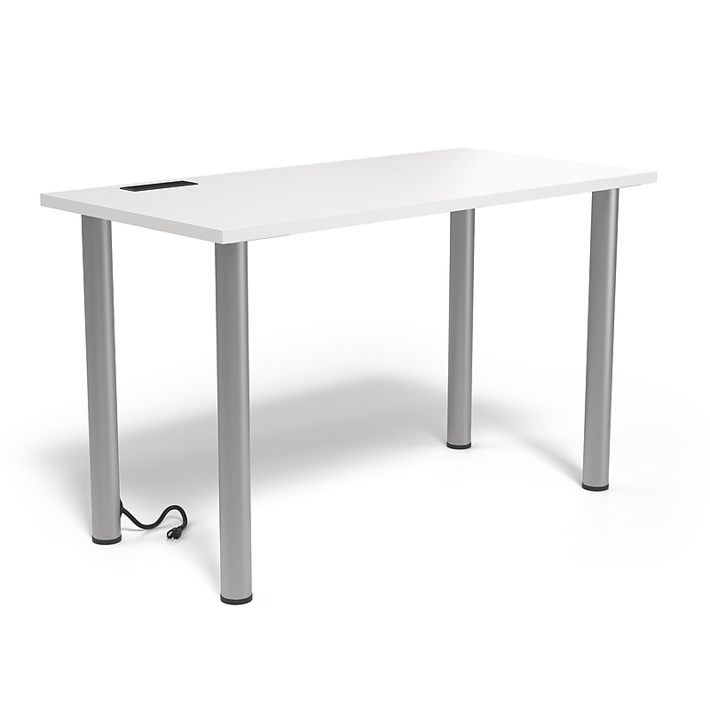 Union & Scale™ Essentials 48"W Computer and Writing Desk, White (UN56969) image 1