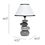 Simple Designs Shades of Gray Ceramic Stone 14.70" LED Table Lamp, Gray (LT3052-GRY)~#|#~B8F23398-903B-4D85-884481648C779847_sc7