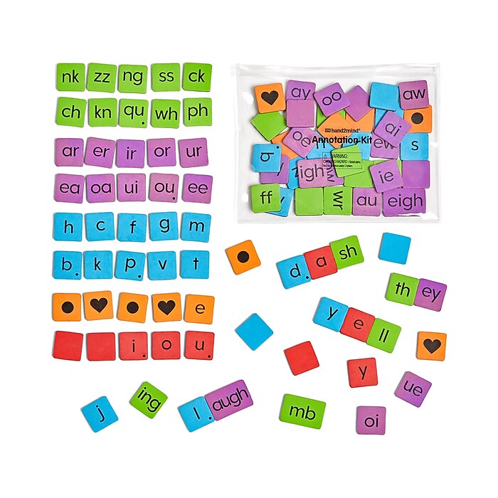 hand2mind Phonics Word-Building Magnetic Tiles (96161) | Staples