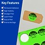 Avery Decorative Edge Multipurpose Labels, 2.5" Dia., Neon Green, 90/Pack (94516)~#|#~B8F5E0D9-1E83-472E-8F25BCB1B3604EF4_sc7