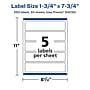 Avery Laser/Inkjet Multipurpose Rectangle Labels, 1.75" x 7.75", White, 250 Labels/Box (94232)~#|#~B8F8132C-A9EE-4688-B97915C94EB1D273_sc7