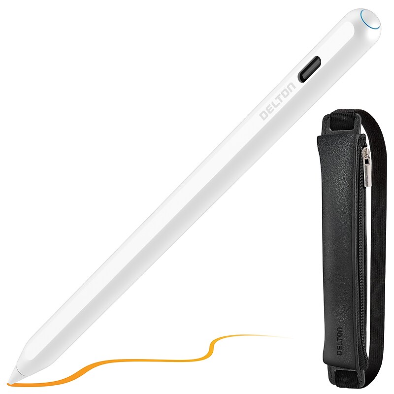 Delton AP7 Stylus Pen for iPad, Wireless Magnetic Charging, White (DAP7) image 1