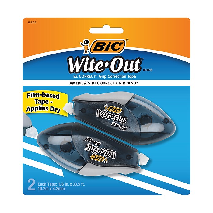 BIC Wite-Out EZ Grip Correction Tape, White, 2/Pack (WOECGP21