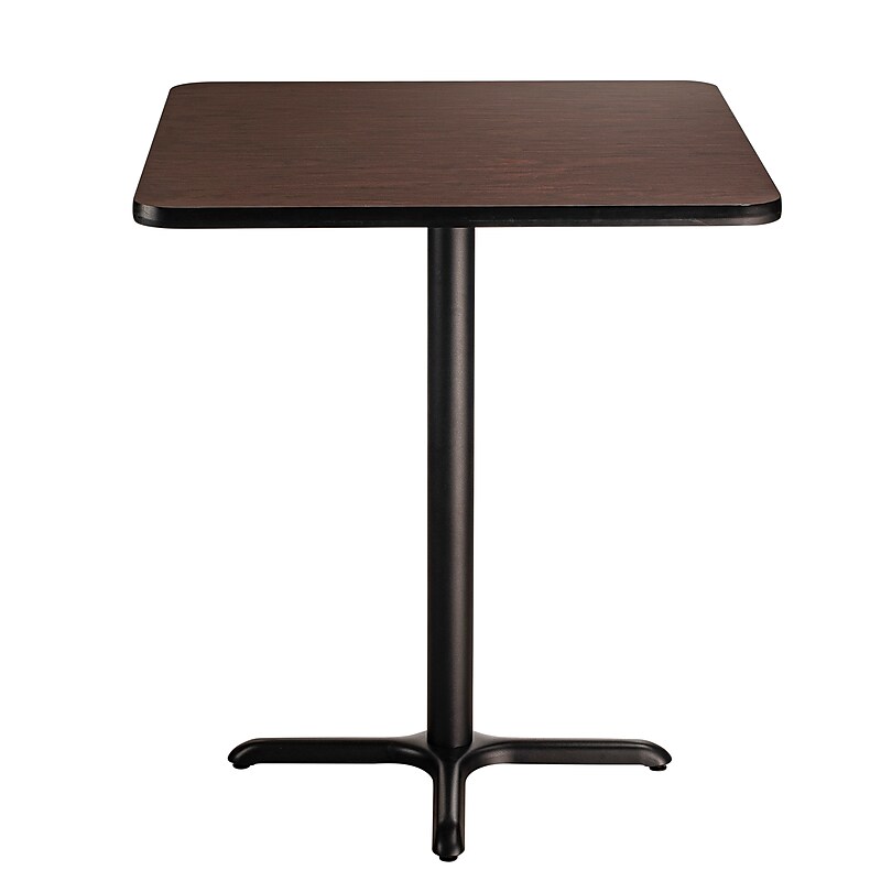 NPS CT Series 36" Square 30" Height Cafe Table, X Base, Black Frame/Mahogany Top (CT33636XDPBTMMY) image 1