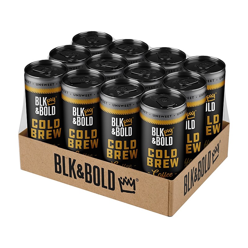 BLK & Bold Smoove Operator Unsweet Cold Brew Coffee, Dark Roast, 8 oz., 12/Box (006-01-0001) image 1