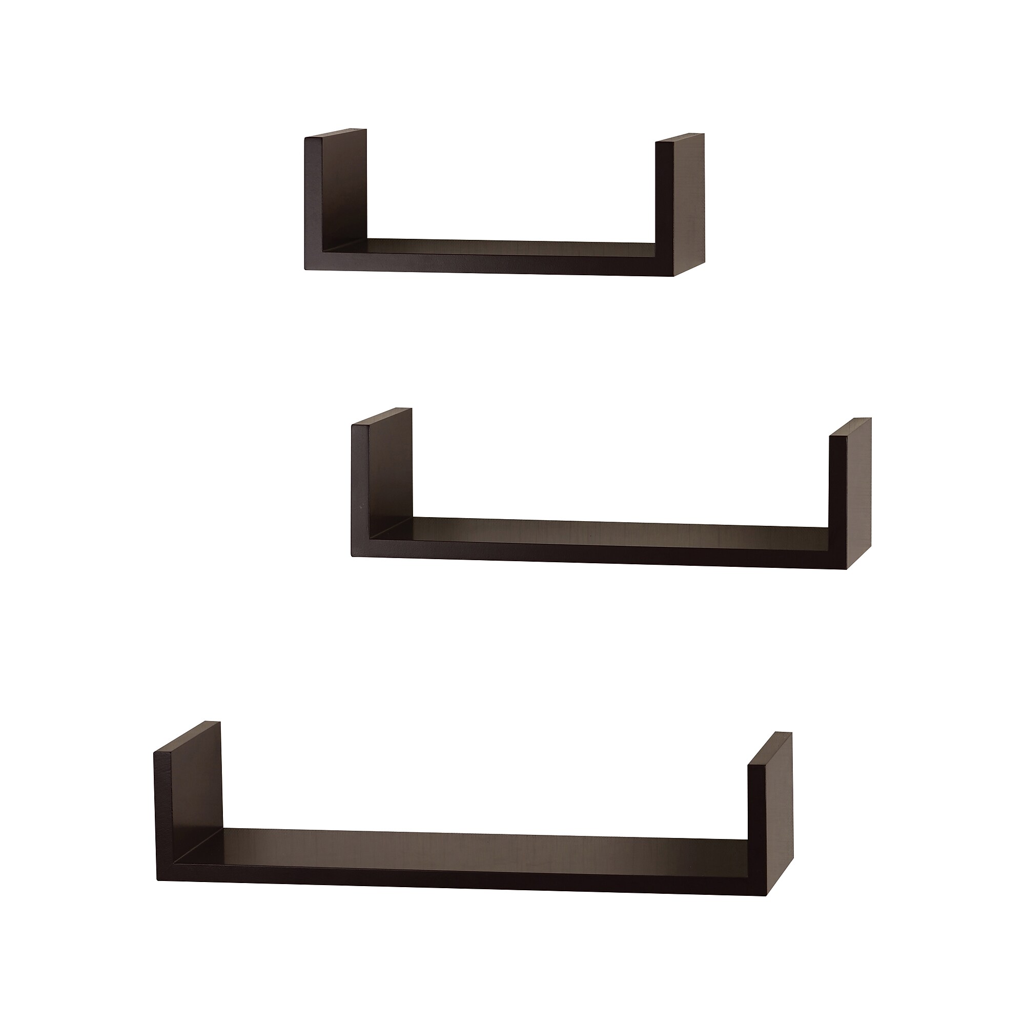 V-Light Wood Wall-Mounted Shelves, Espresso, 3/Pack (VW161011E) Sansujyuku sansujyuku.com