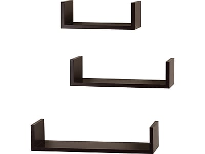 V-Light Wood Wall-Mounted Shelves, Espresso, 3/Pack (VW161011E) Sansujyuku sansujyuku.com