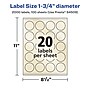 Avery Pearlized Ivory Circle Multipurpose Labels, 1.75" Dia., Ivory, 2000/Box (94509)~#|#~B90C80EA-102A-4A54-BD14A08DD31B6542_sc7