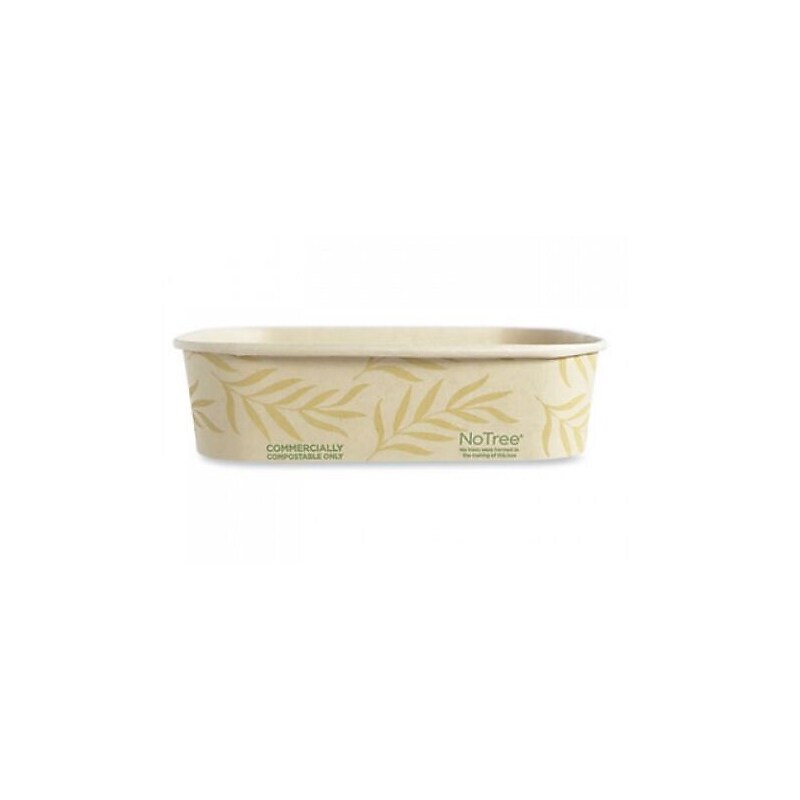 World Centric No Tree Rectangular Containers, 16 oz., 4.7" x 6.8" x 1.6", Natural, Sugarcane, 300/Carton (CTNT16) image 1