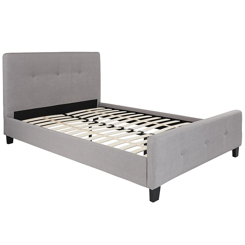 Flash Furniture Tribeca Light Gray Tufted Upholstered Platform Bed, Full (HG26) image 1