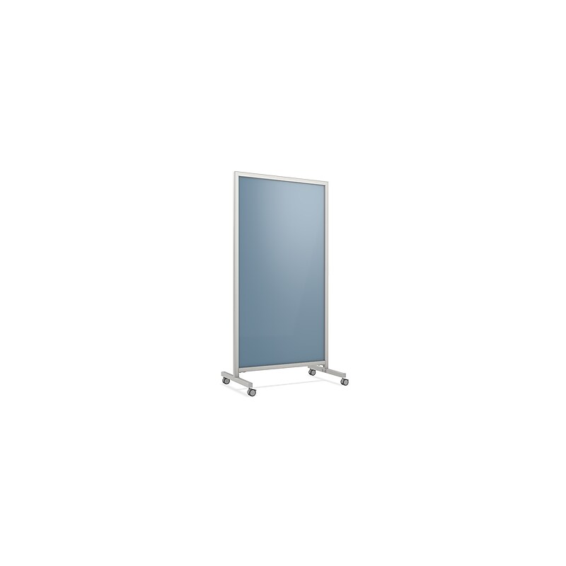 Ghent EZ Magnetic Glass Mobile Dry-Erase Whiteboard, Aluminum Frame, 75"H x 38"W (EZ1MA7538DM) image 1