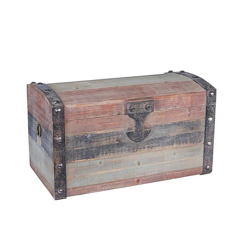 Household Essentials Small Wooden Storage Trunk (HH9509-1) image 1