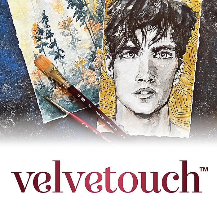 Princeton Velvetouch Short Handle Mixed Media Synthetic Brush Set