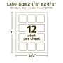Avery EcoFriendly Laser/Inkjet Square Multipurpose Labels, 2-1/8" x 2-1/8", White, 120/Pack (94105)~#|#~B93923CF-18E4-47B0-AB0871F58E9F9960_sc7