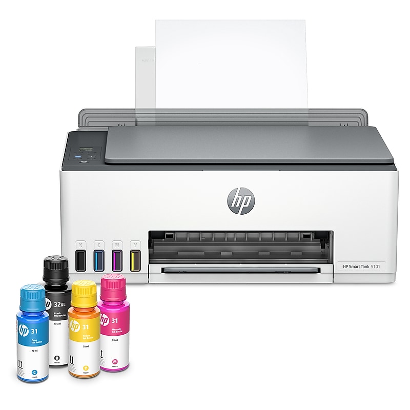 HP Smart Tank 5101 Wireless All-in-One Color Ink Tank Printer Scanner Copier, Best for Home, 2 years ink included (1F3Y0A)