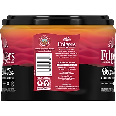 Folgers Black Silk Espresso - 40.3 Oz Can - 100% Pure Mountain Grown, Dark Roast, Kosher