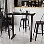 Flash Furniture Laminate Table Top with 5" x 22" Bar-Height Table Bases, 30" x 42", Black (XUBK3042T0522B)~#|#~B94AC385-49AE-4360-AD9ED957D32449BE_sc7