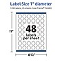 Avery TrueBlock Laser/Inkjet Round Multipurpose Labels, 1" Dia., White, 1200 Labels/Pack (94500)~#|#~B94EA4CB-8C2E-44D1-B3AEDB9E314FB09D_sc7