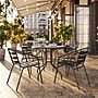 Flash Furniture Lila Glass Top Metal Table with 4 Stack Chairs, 31.5'' Round Bronze (TLH072RD017CBZ4)~#|#~B94F6079-1CA1-444B-98877B6AE1949230_sc7