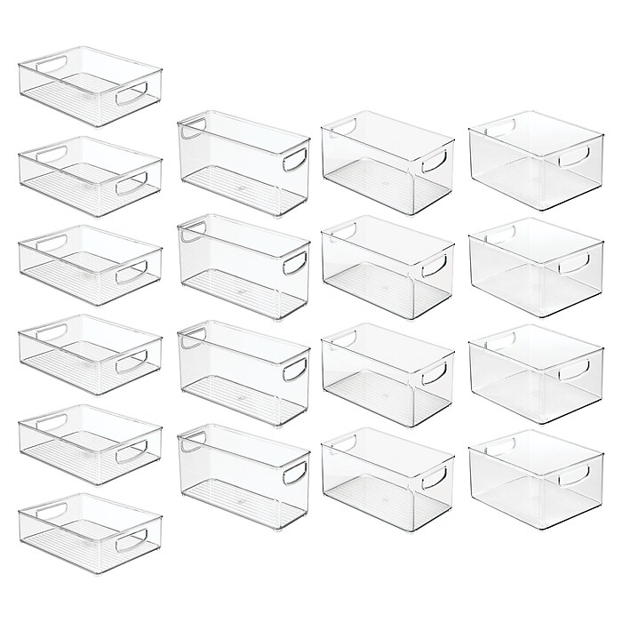 iDESIGN Assorted Stackable Plastic Storage Bin, 18/Set (07071S