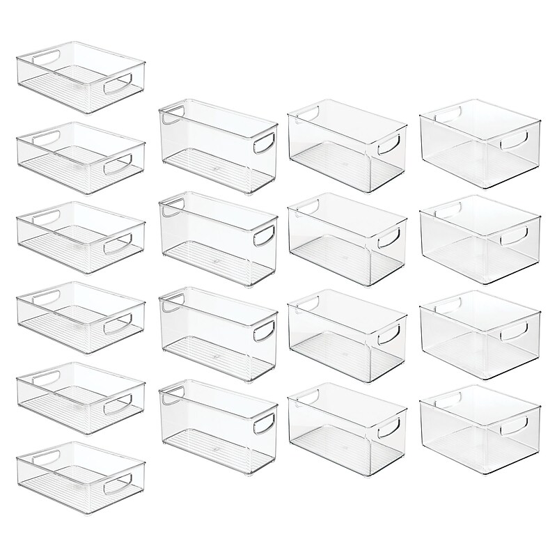 iDESIGN Assorted Stackable Plastic Storage Bin, 18/Set (07071S) image 1