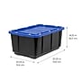 Iris 108 Quart Storage Container with Latching Lid, Plastic, Black, 4/Pack (500411)~#|#~B9500F50-42E3-4F82-B6B85797E03FB8BD_sc7