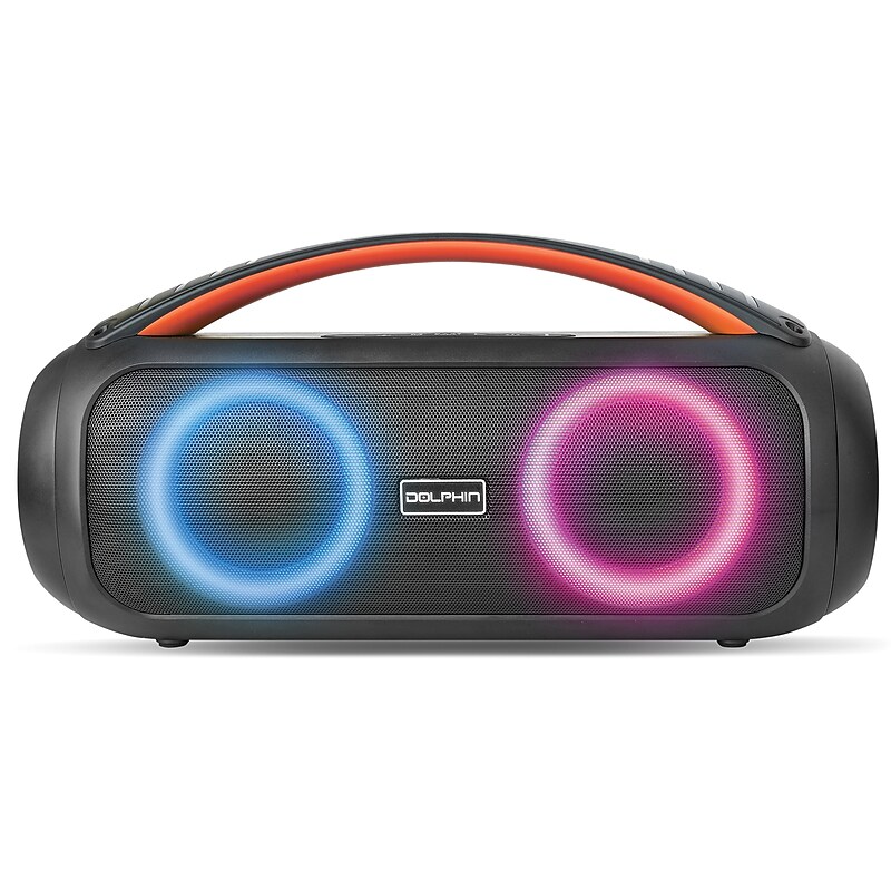 Dolphin LX Series Audio Bluetooth Portable Boom Box with Lights, Waterproof, Black (LX-220) image 1