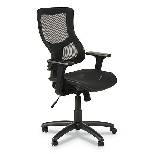 Alera Elusion II Series Height Width Adjustable Arm Ergonomic Mesh Computer and Desk Chair Black ALEELT4218S