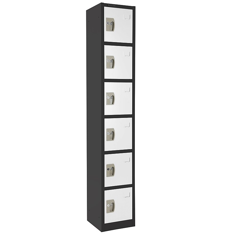 AdirOffice 72" 6-Tier Black and White Storage Locker (ADI629-206-B-W) image 1