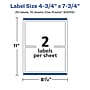 Avery Laser/Inkjet Rectangle Waterproof Multipurpose Labels, 7.75" x 4.75", White, 20/Pack (94255)~#|#~B964F82F-0BFF-4F0F-B8645DCD744231F0_sc7