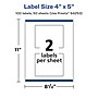 Avery Laser/Inkjet Rectangle Waterproof Multipurpose Labels, 5"  x 4", White, 100/Box (94253)~#|#~B96C7E48-3B5E-4A0B-8B39516C3C8B866D_sc7