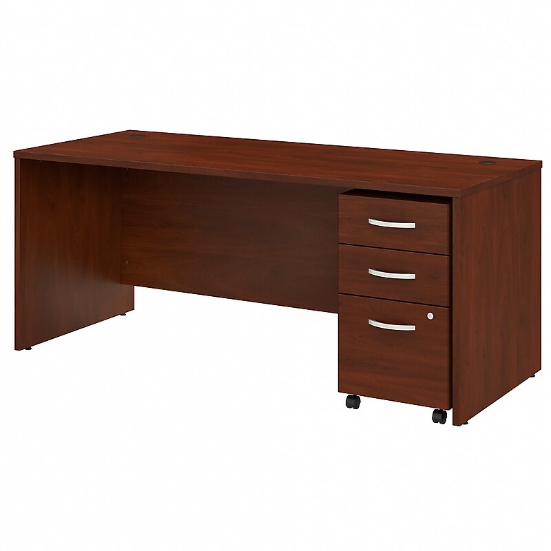 Bush Business Furniture Studio C 72"W Office Desk with Mobile File Cabinet, Hansen Cherry (STC013HCSU) image 1